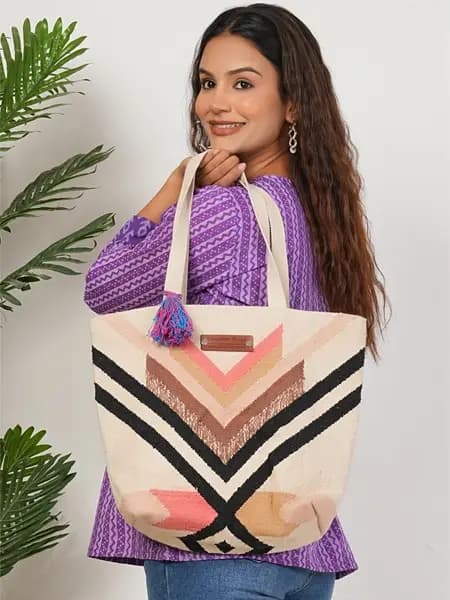 Braided jute bags by Chouhan Rugs